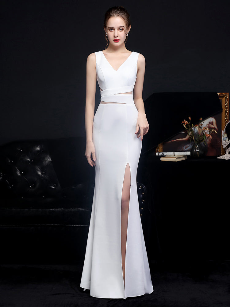 Elegant V Neck Backless Party Maxi Dress - paloma-beauty-world