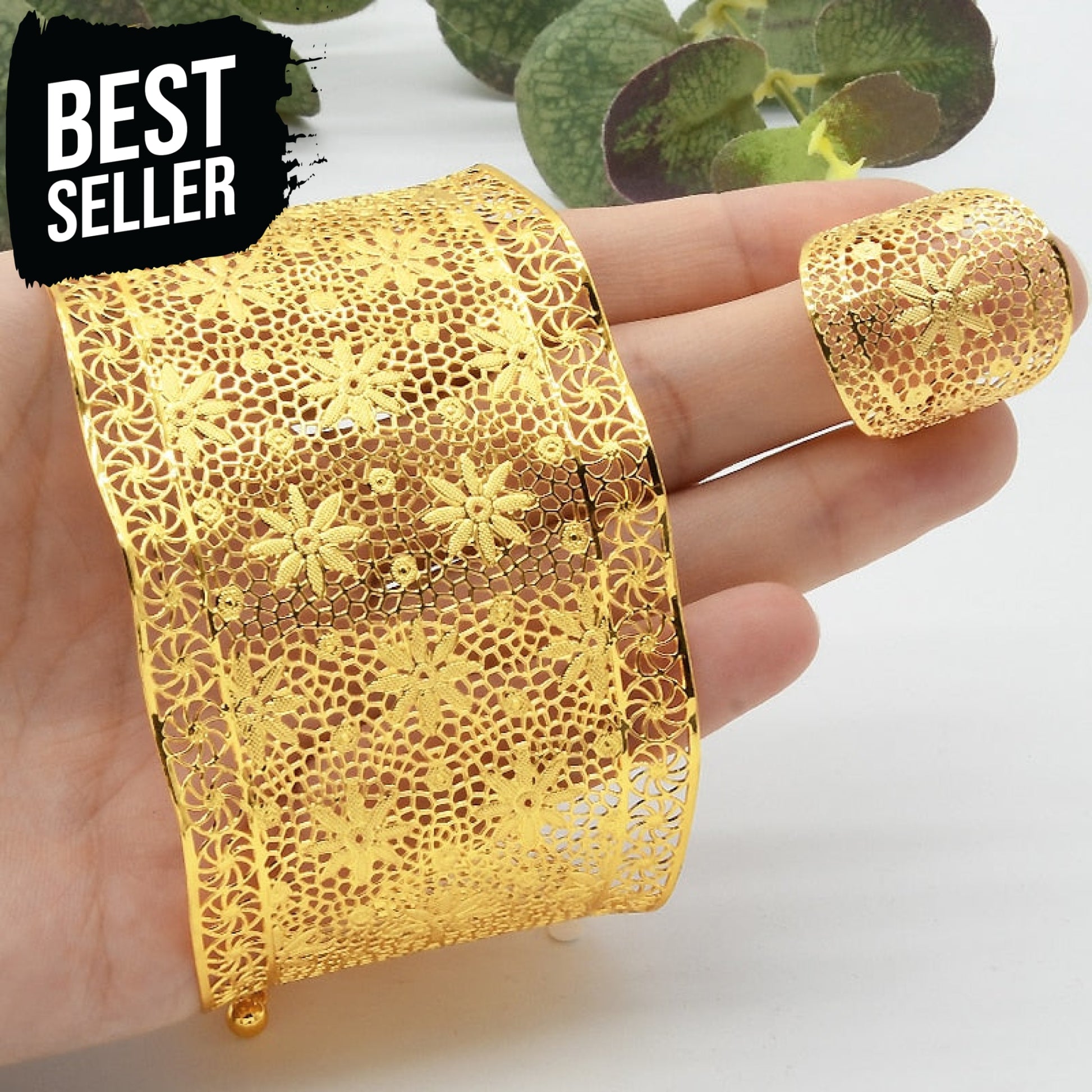 Arabic Charm Gold Color Bracelet B-177-Bracelet Rings