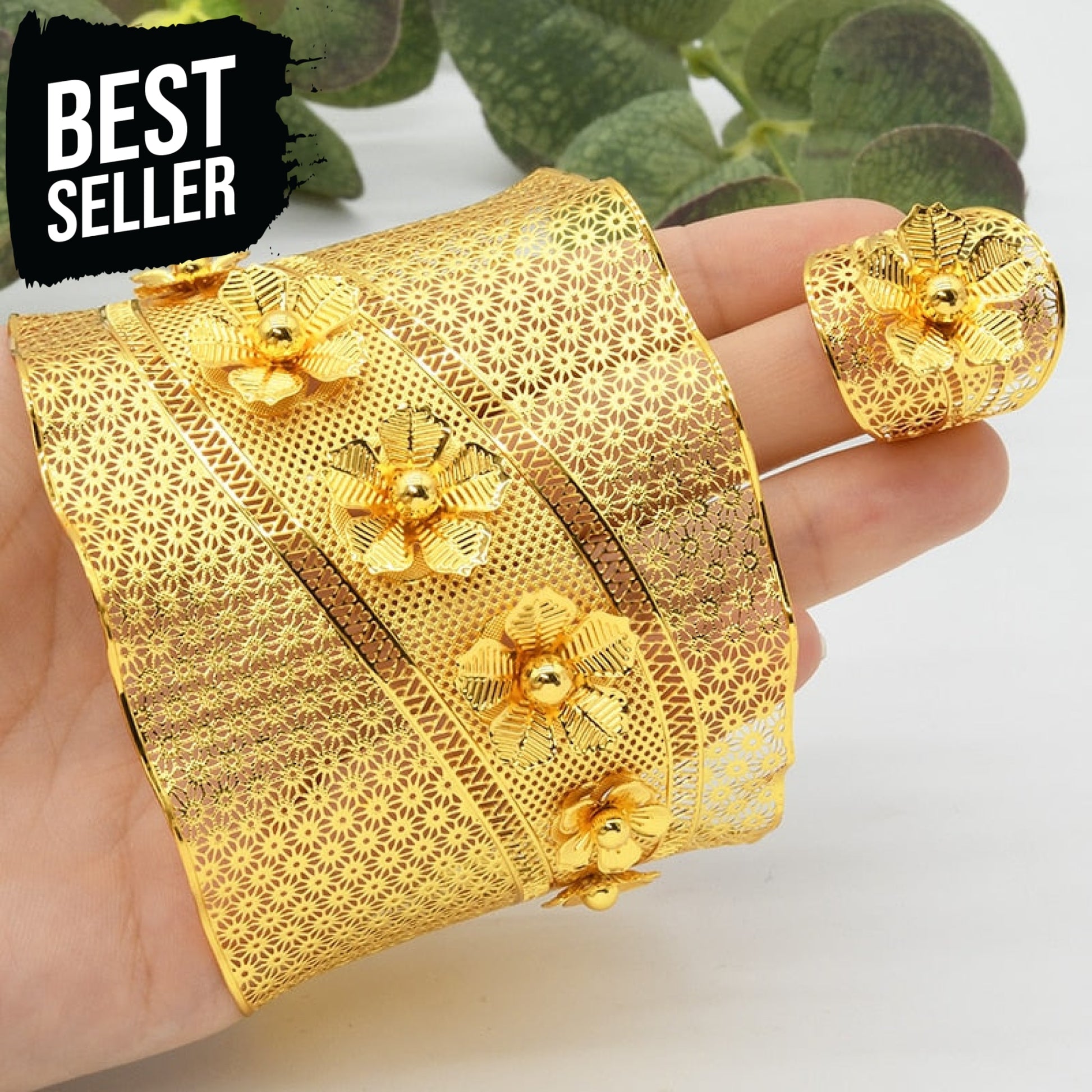 Arabic Charm Gold Color Bracelet B-188-Bracelet Rings