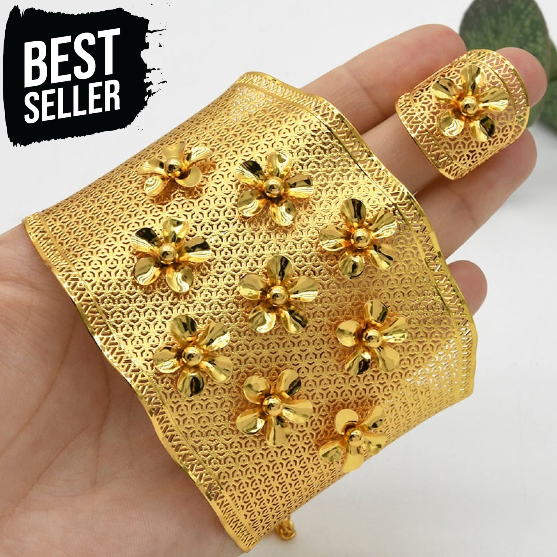 Arabic Charm Gold Color Bracelet B-299-Bracelet Rings