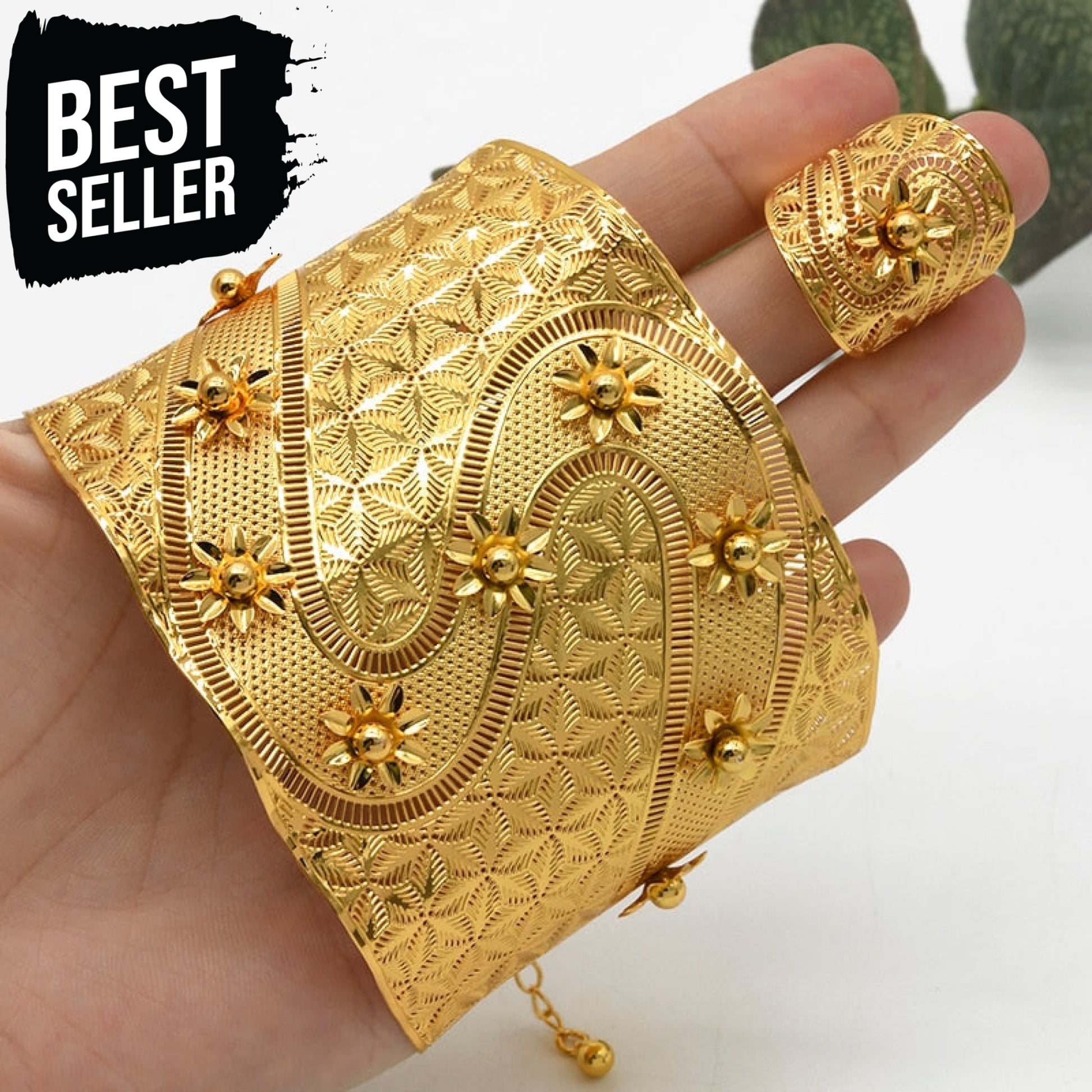 Arabic Charm Gold Color Bracelet B-301-Bracelet Rings