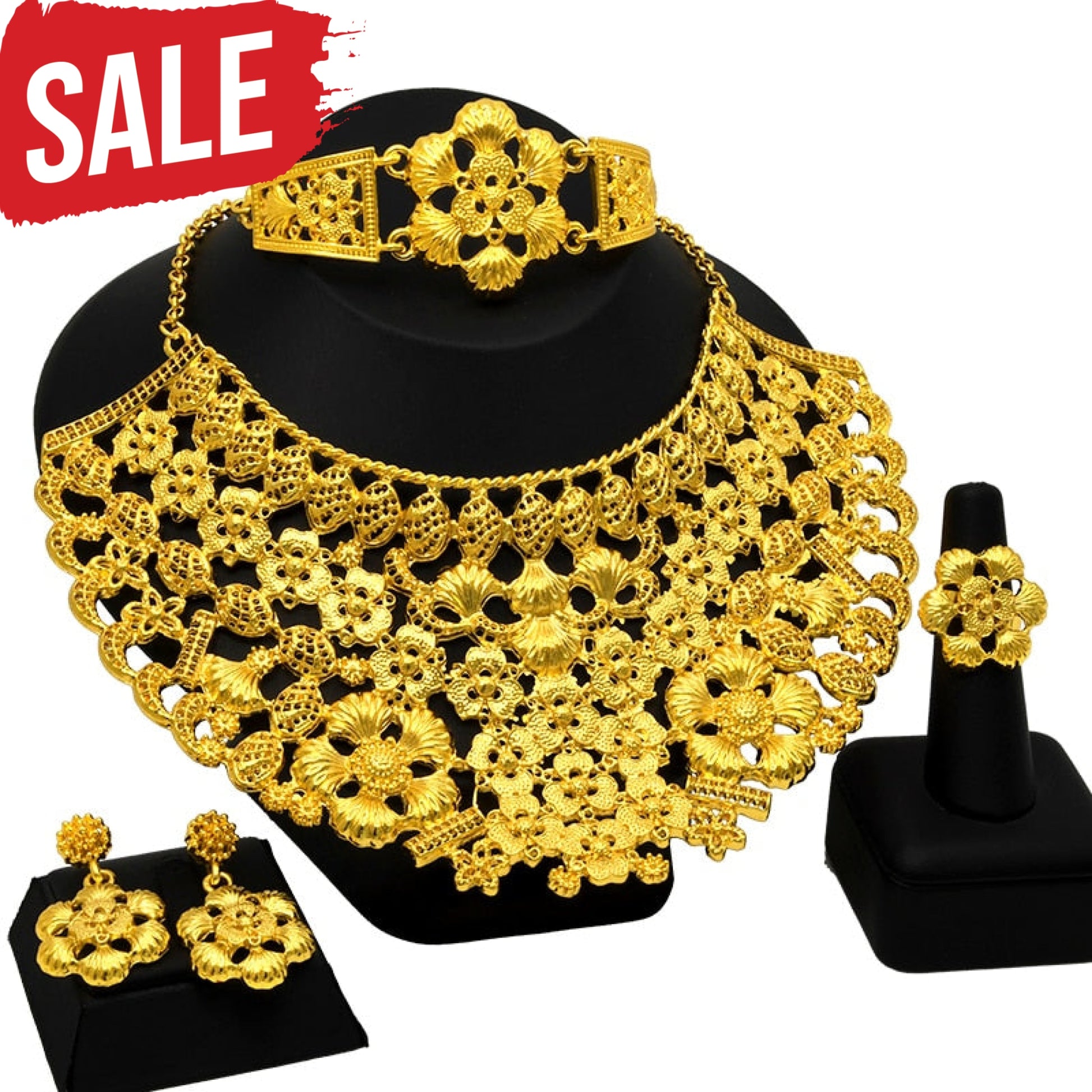 Gold Plated Necklace Jewelry Set S-423