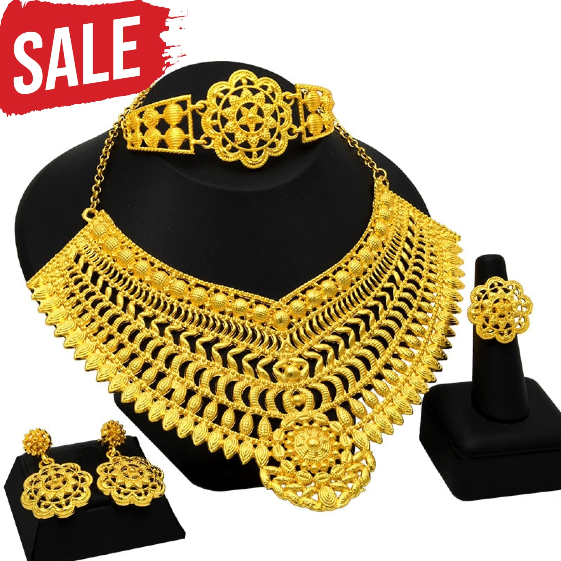 Gold Plated Necklace Jewelry Set S-424