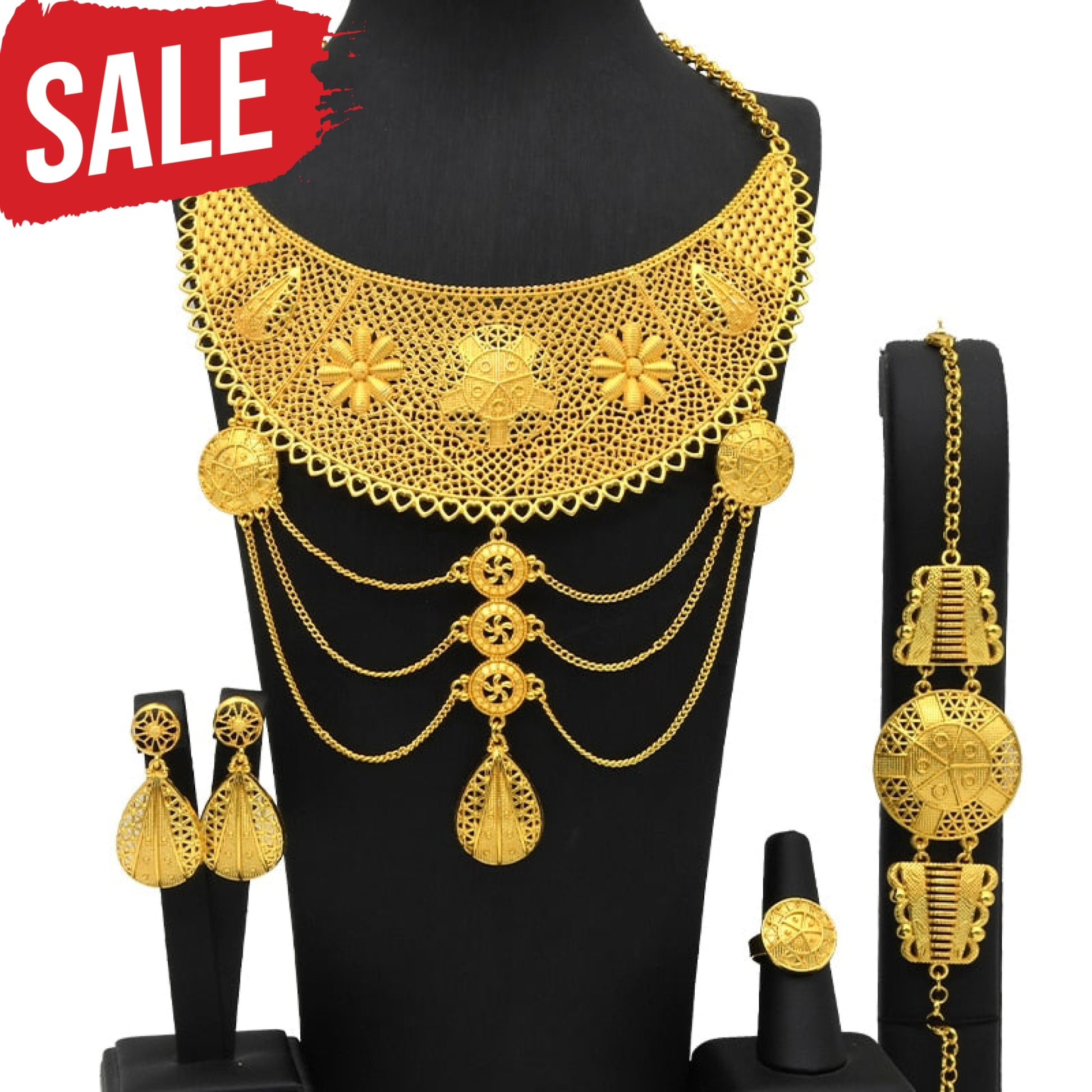 Gold Plated Necklace Jewelry Set S-432
