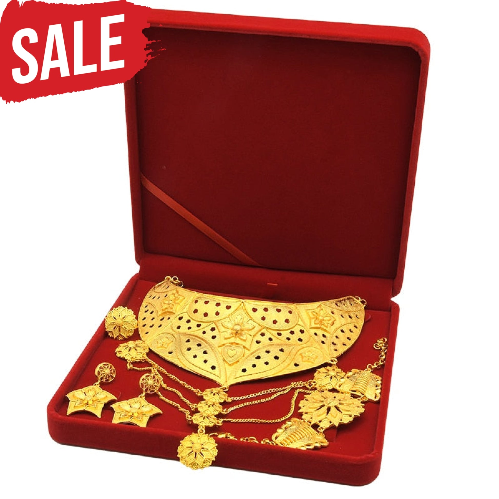 Gold Plated Necklace Jewelry Set S-433 With Gift Box