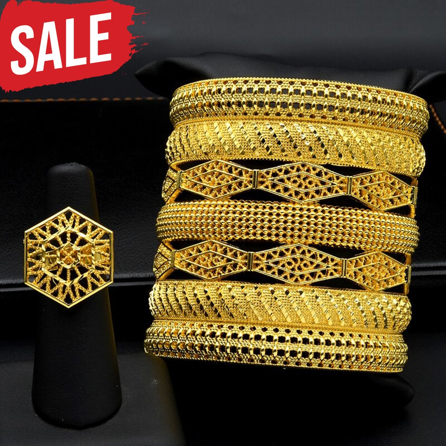 Luxury Bangle With Ring B210-Bracelet Rings