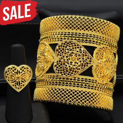 Luxury Bangle With Ring B212-Bracelet Rings