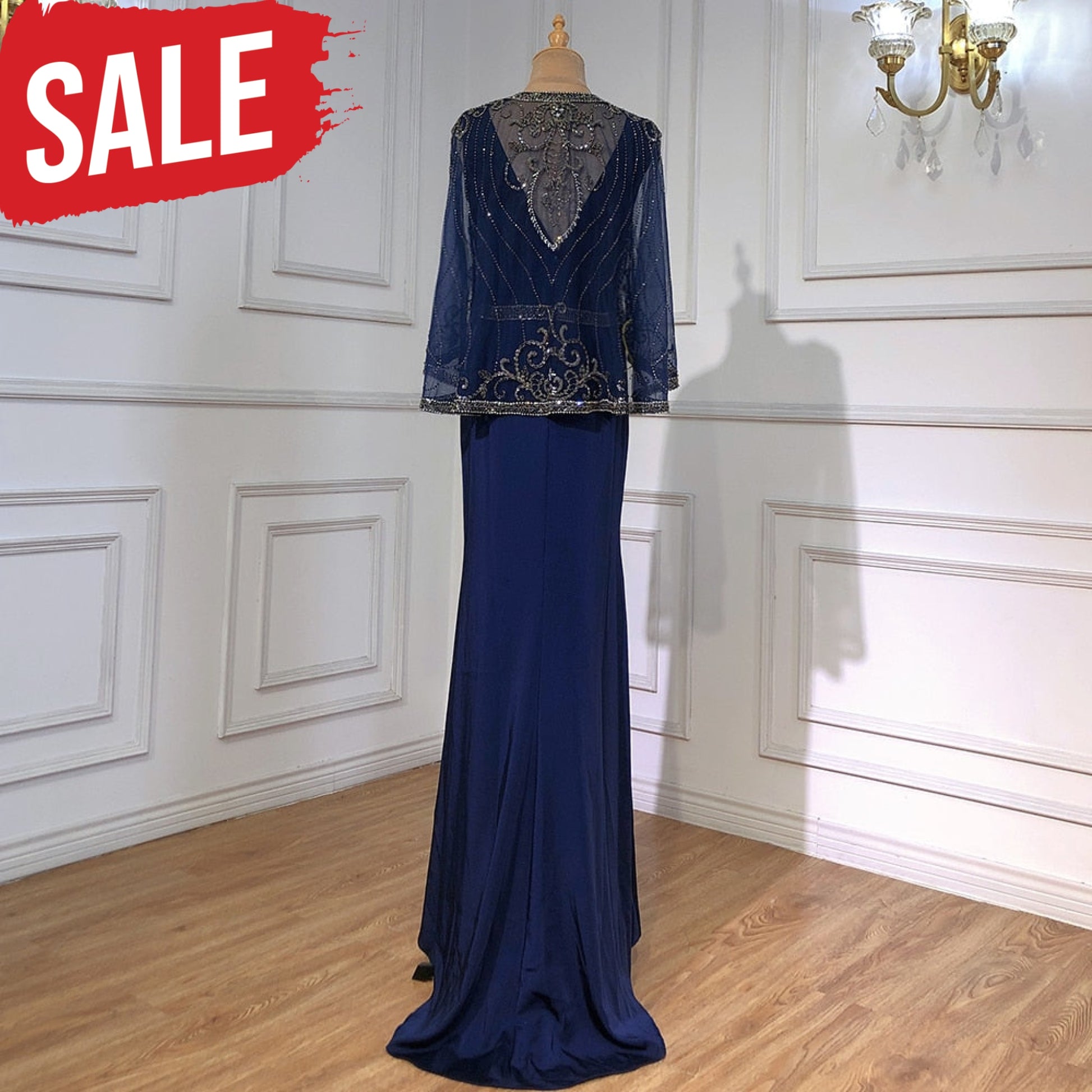 Serene Navy Blue Elegant Dress