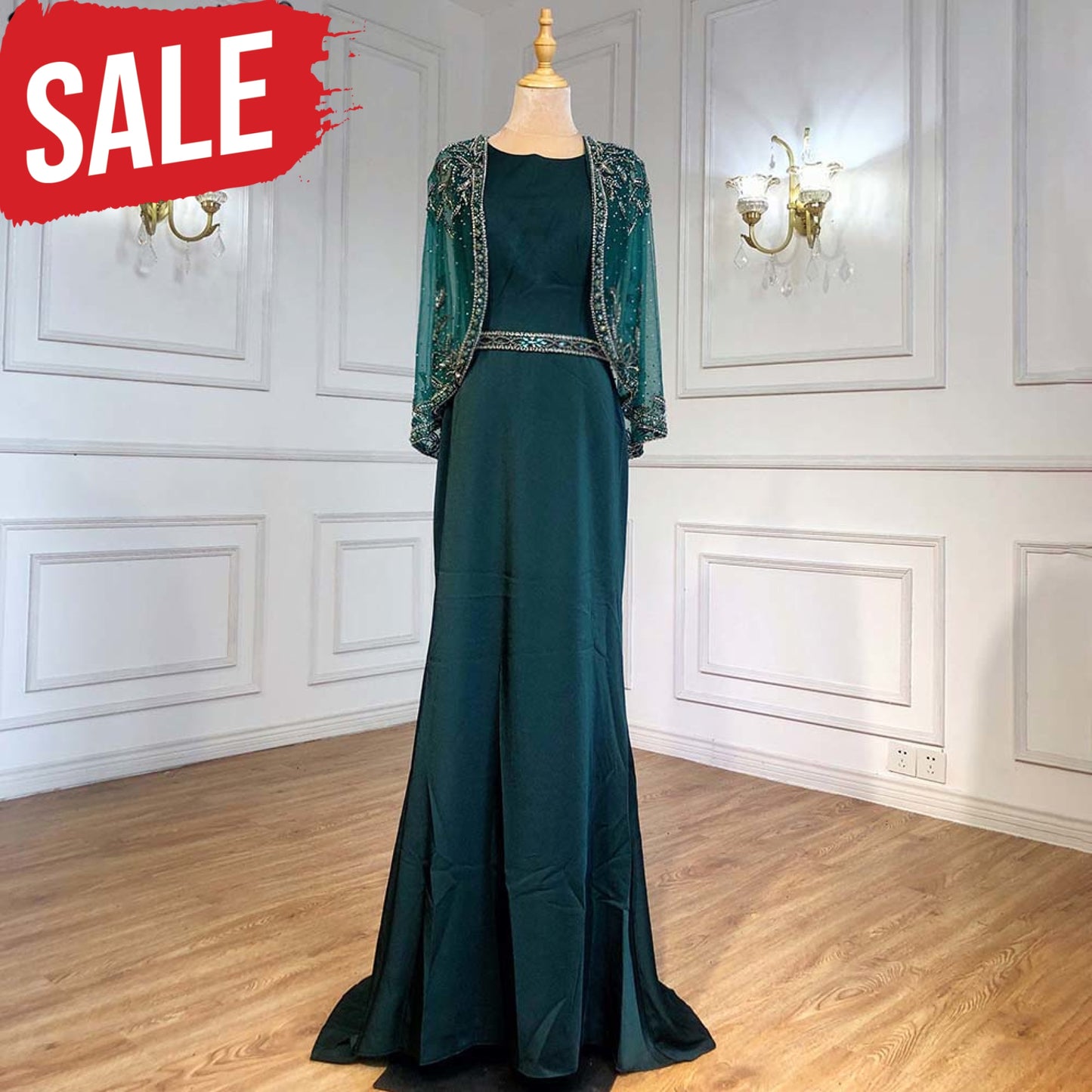 Serene Navy Blue Elegant Dress Green / 2