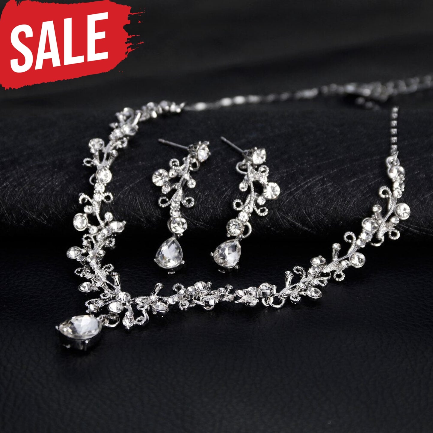 Silver Crystal Bridal Jewelry Sets